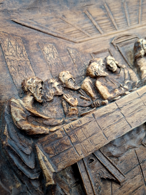 Den sidste nadver, platte med Jesus-relief
